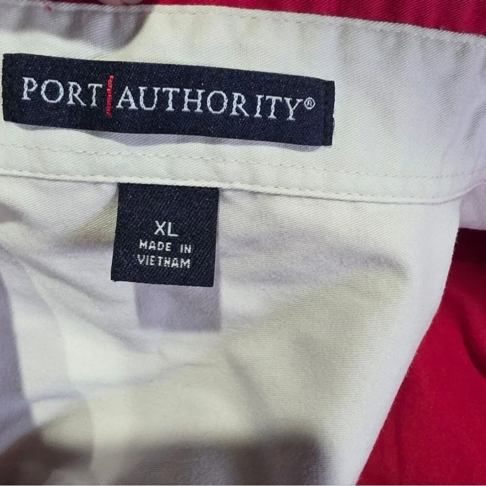 Advance Auto Parts Port Authority Red Button Up Employee Work Shirt Size XL